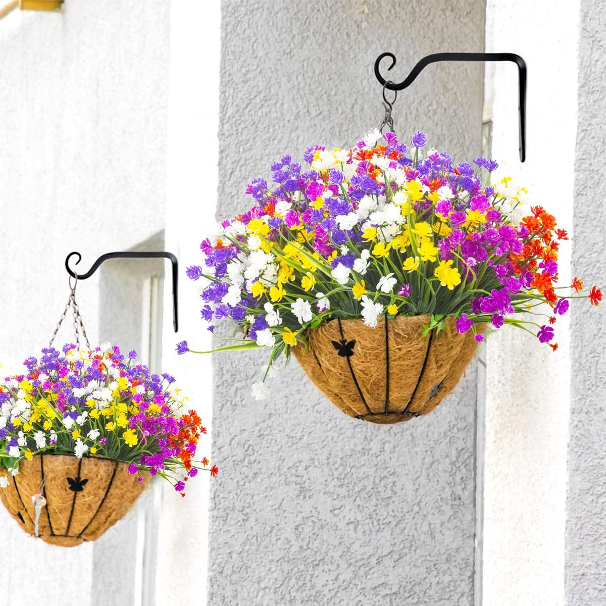 20 Bundles Artificial Outdoor Plants, Fake Wheat Grass Greenery Shrubs UV Resistant Faux Plastic Plants Garden Porch Window Box Décor (Grass)