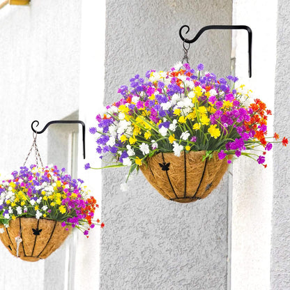 20 Bundles Artificial Outdoor Plants, Fake Wheat Grass Greenery Shrubs UV Resistant Faux Plastic Plants Garden Porch Window Box Décor (Grass)