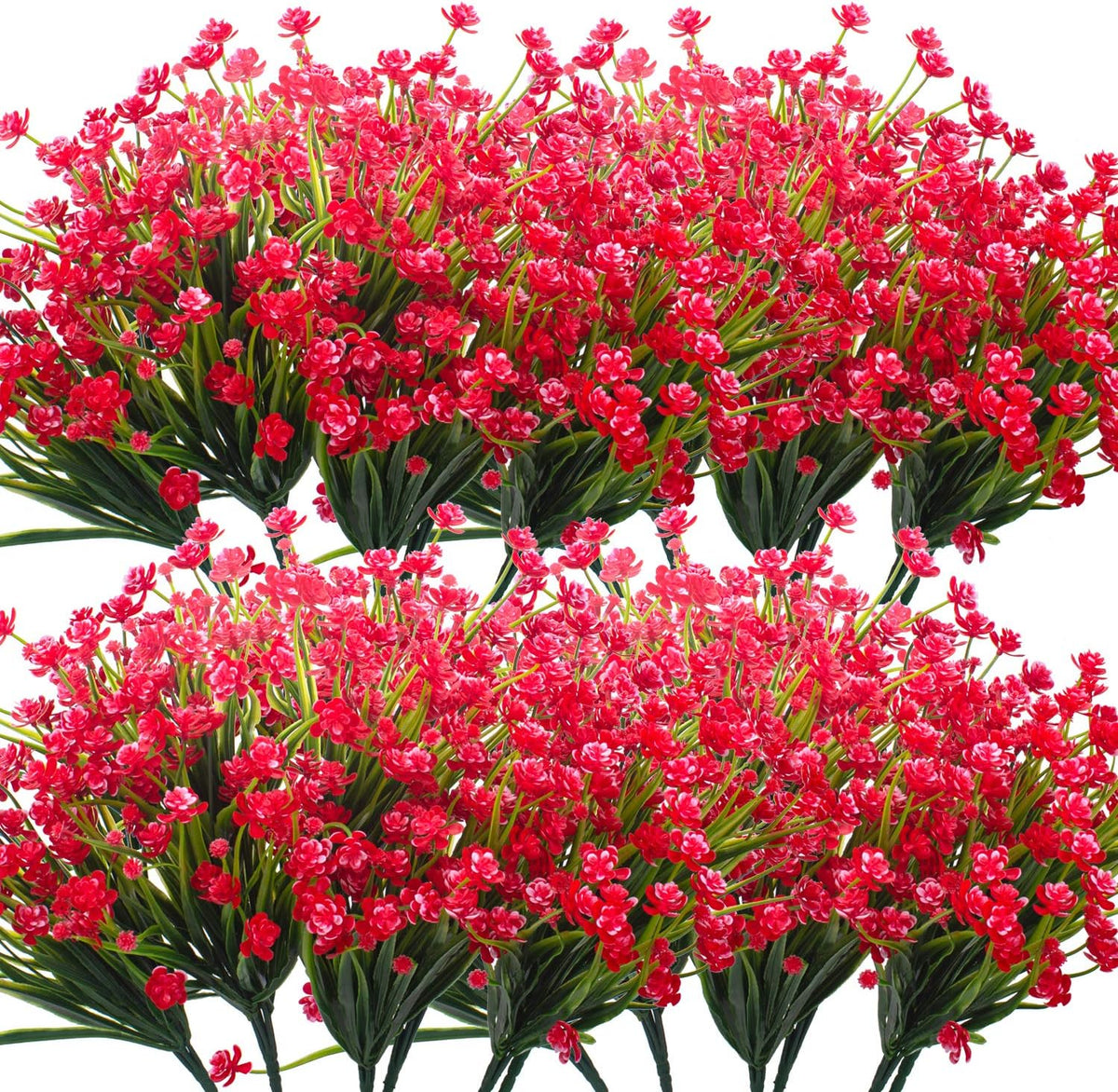 20 Bundles Artificial Outdoor Plants, Fake Wheat Grass Greenery Shrubs UV Resistant Faux Plastic Plants Garden Porch Window Box Décor (Grass)