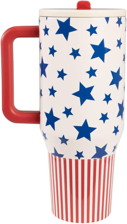 Traveler 40oz, Insulated Tumbler with Handle & Straw, Lemon Lime