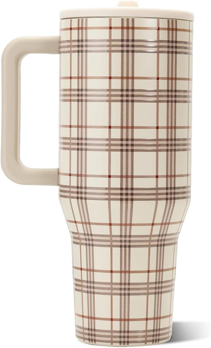 Traveler 40oz, Insulated Tumbler with Handle & Straw, Lemon Lime