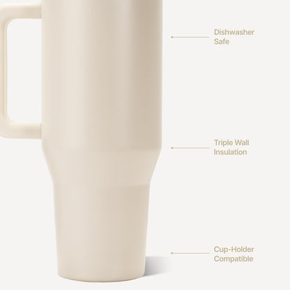 Traveler 40oz, Insulated Tumbler with Handle & Straw, Lemon Lime