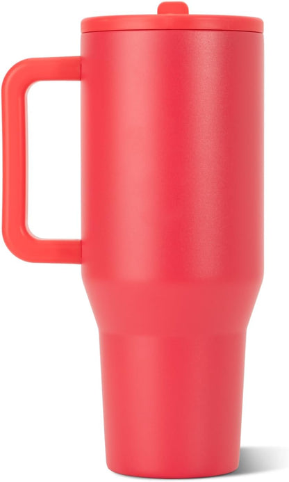 Traveler 40oz, Insulated Tumbler with Handle & Straw, Lemon Lime