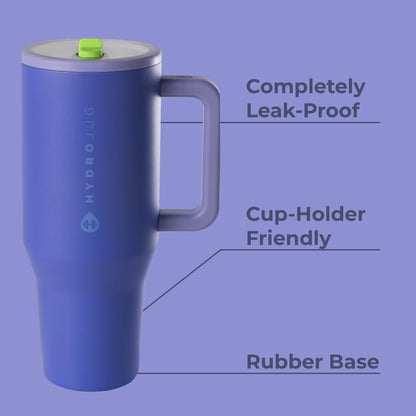 Traveler 40oz, Insulated Tumbler with Handle & Straw, Lemon Lime