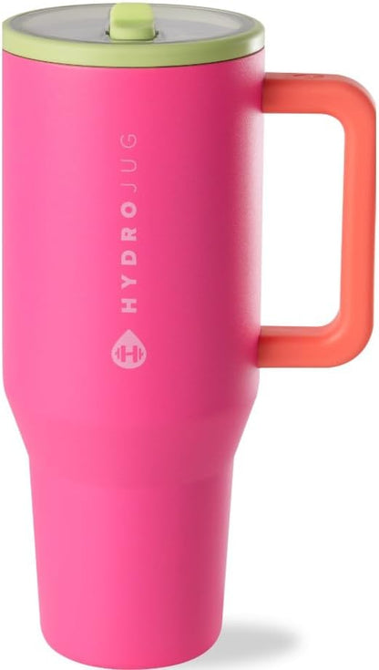 Traveler 40oz, Insulated Tumbler with Handle & Straw, Lemon Lime