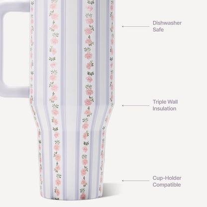 Traveler 40oz, Insulated Tumbler with Handle & Straw, Lemon Lime
