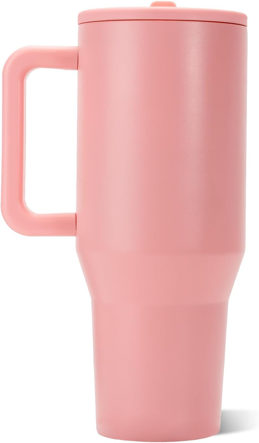 Traveler 40oz, Insulated Tumbler with Handle & Straw, Lemon Lime