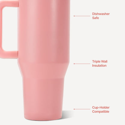 Traveler 40oz, Insulated Tumbler with Handle & Straw, Lemon Lime