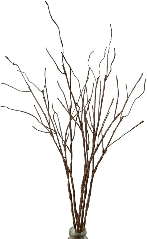 5PCS Artificial Lifelike Curly Willow Branches Decorative Dried Birch Twigs 25.9 Inch Fake Bendable Sticks Stems for Craft Vases Home Wedding Decor