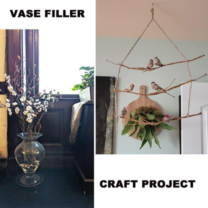 5PCS Artificial Lifelike Curly Willow Branches Decorative Dried Birch Twigs 25.9 Inch Fake Bendable Sticks Stems for Craft Vases Home Wedding Decor