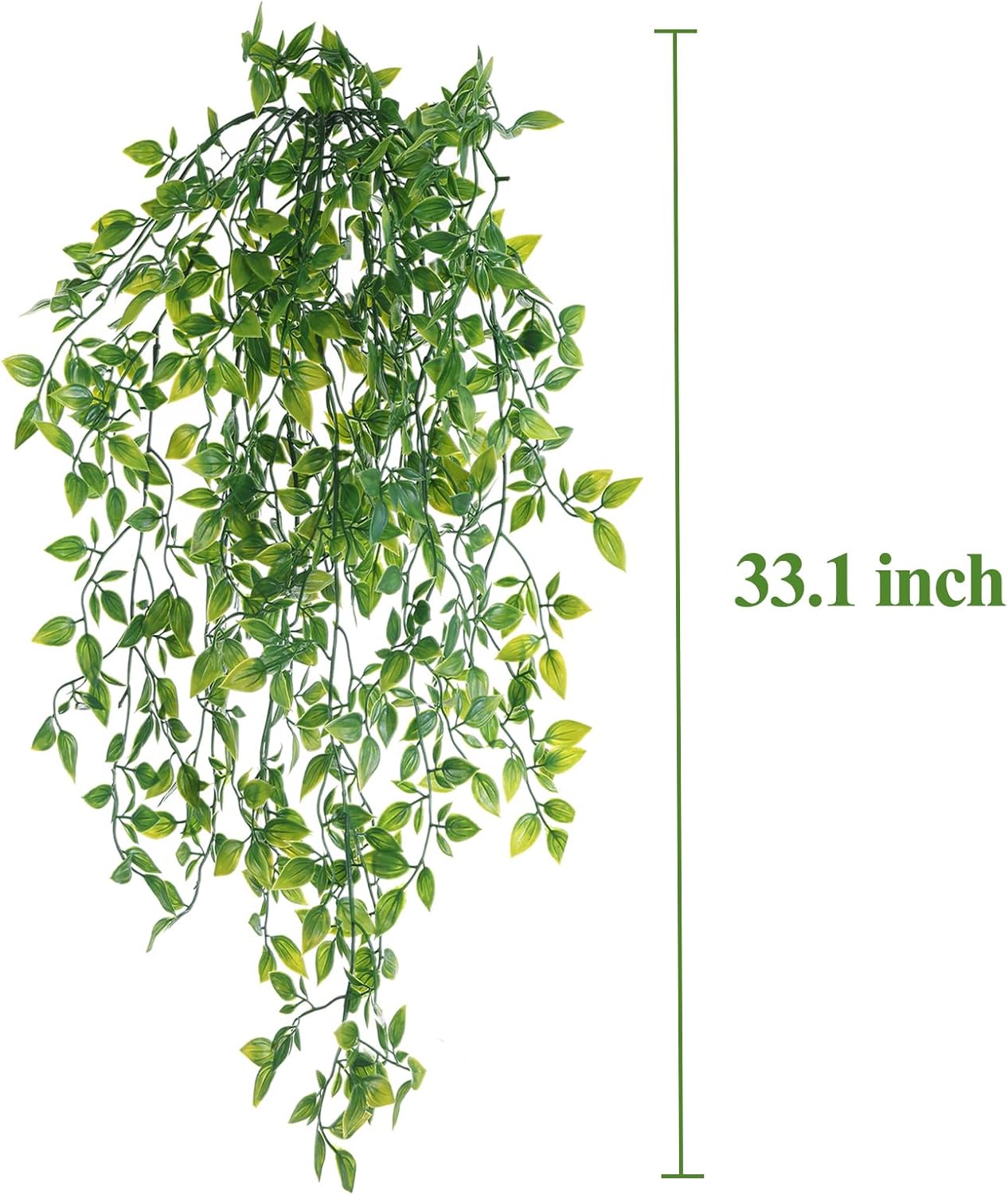 Reptile Plants, 2 Pack Terrarium Hanging Plants Vines Artificial Leaves Habitat Decorations with Suction Cup for Bearded Dragon Hermit Crab Lizard Snake Geckos Chameleon