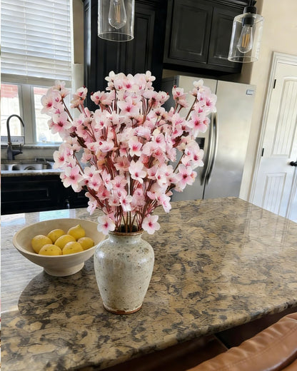 8 Pack Artificial Cherry Blossom Branches - 23.6 Inch Pink Spring Flowers Real Touch Silk Flowers with Bendable Stems for Vase, Wedding, Home Office Decor, Spring Floral, Party & Event Decor