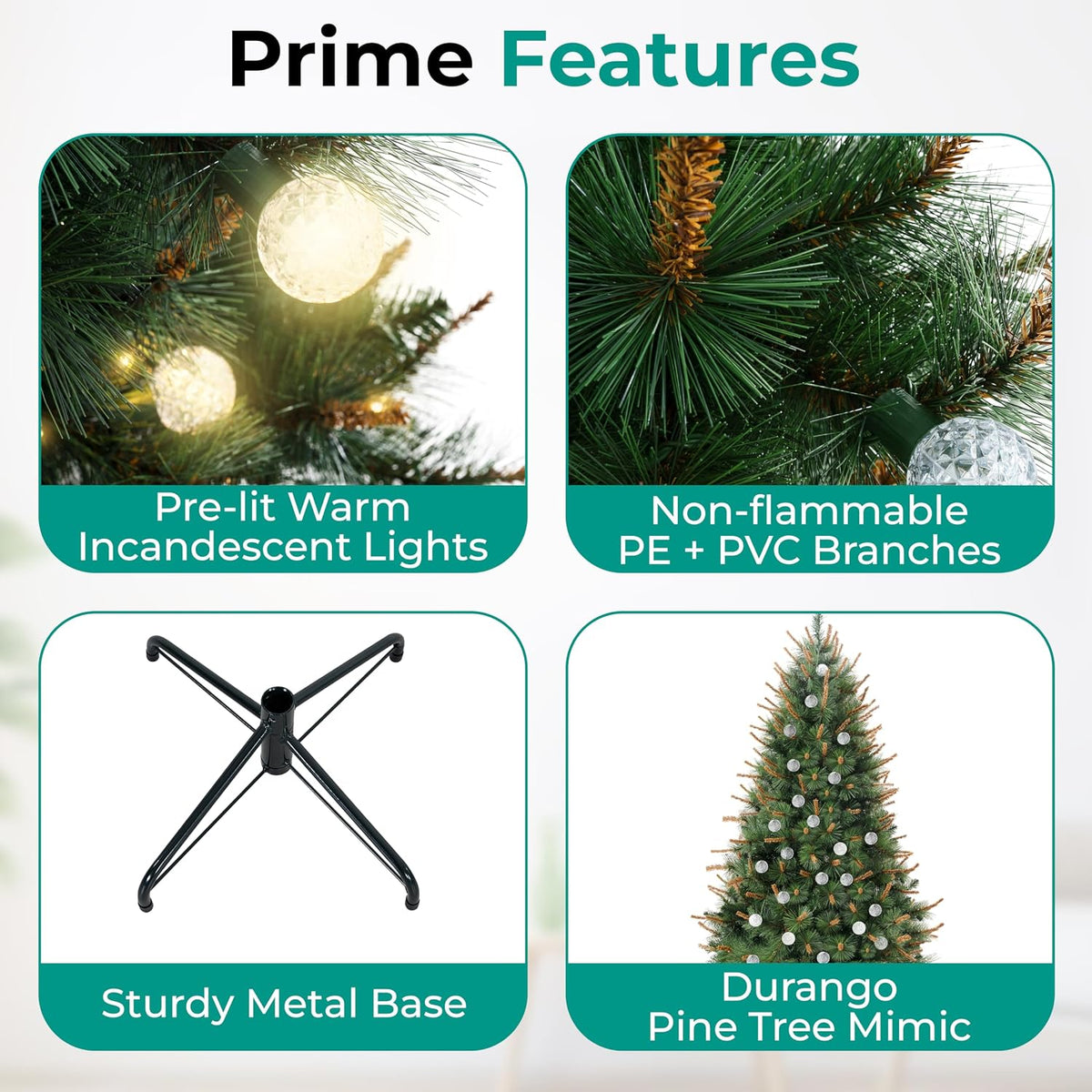 Cynthia 4.5ft Artificial Prelit Christmas Tree