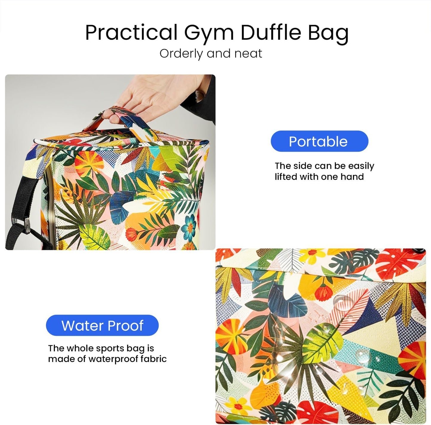 Small Gym Bag for Women & Men,Small Lightweight Duffel Bag Carry On Bags Mini Duffel Travel Bag Waterproof Sports Bags for Workout/Sport/Travel, Yellow