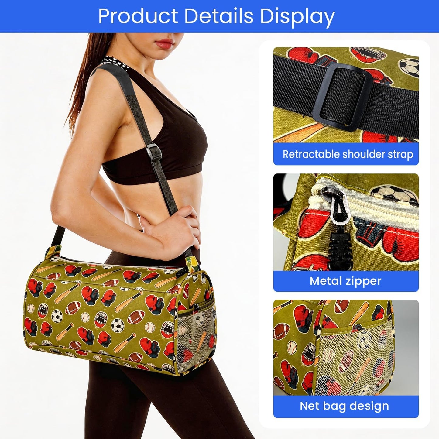 Small Gym Bag for Women & Men,Small Lightweight Duffel Bag Carry On Bags Mini Duffel Travel Bag Waterproof Sports Bags for Workout/Sport/Travel, Yellow