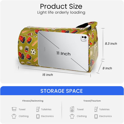 Small Gym Bag for Women & Men,Small Lightweight Duffel Bag Carry On Bags Mini Duffel Travel Bag Waterproof Sports Bags for Workout/Sport/Travel, Yellow