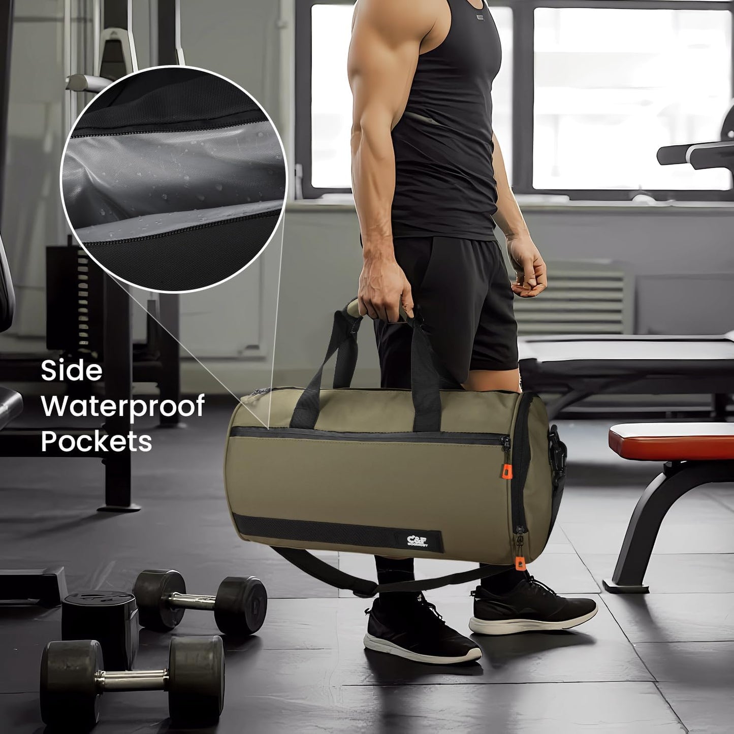 Small Gym Bag for Women & Men,Small Lightweight Duffel Bag Carry On Bags Mini Duffel Travel Bag Waterproof Sports Bags for Workout/Sport/Travel, Yellow