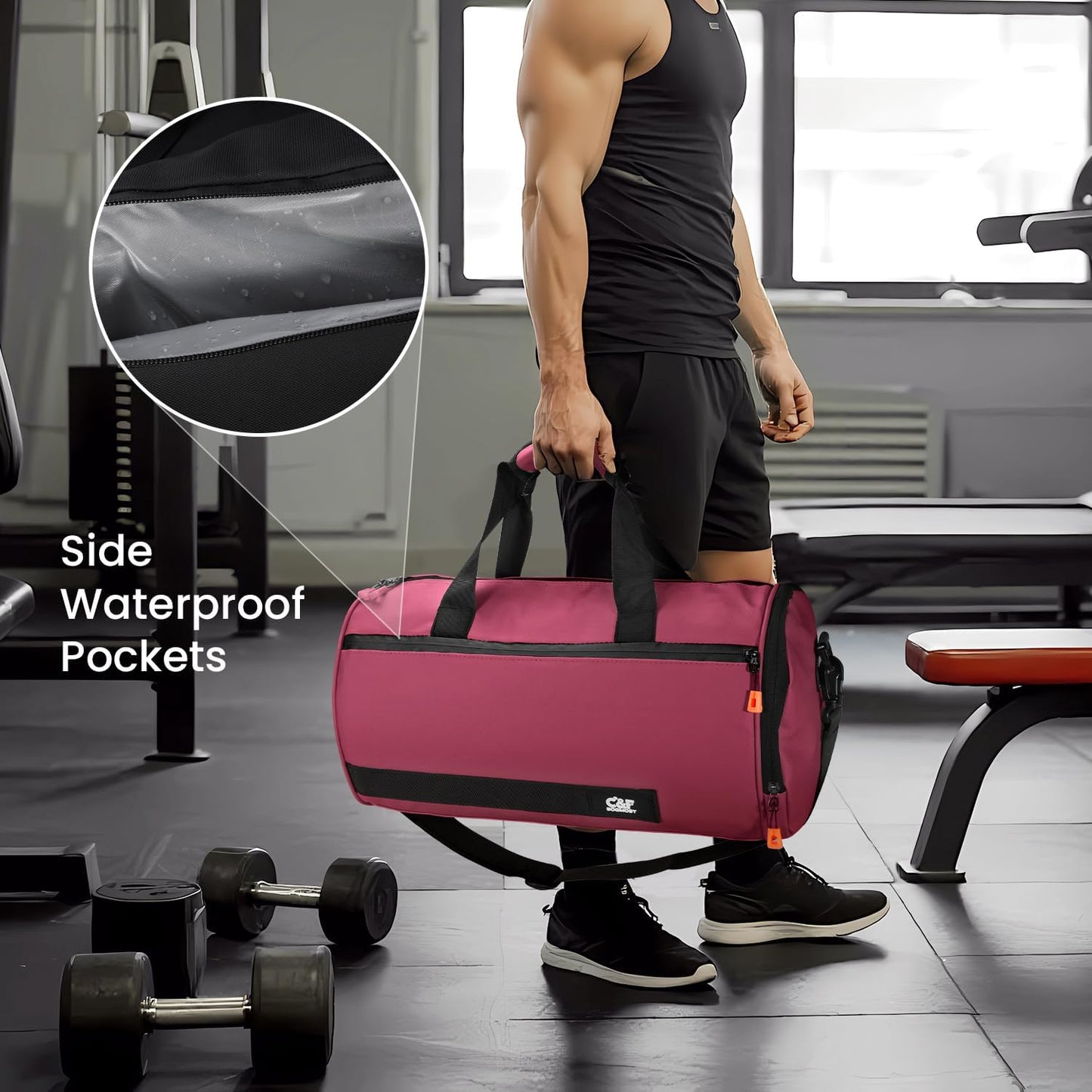 Small Gym Bag for Women & Men,Small Lightweight Duffel Bag Carry On Bags Mini Duffel Travel Bag Waterproof Sports Bags for Workout/Sport/Travel, Yellow