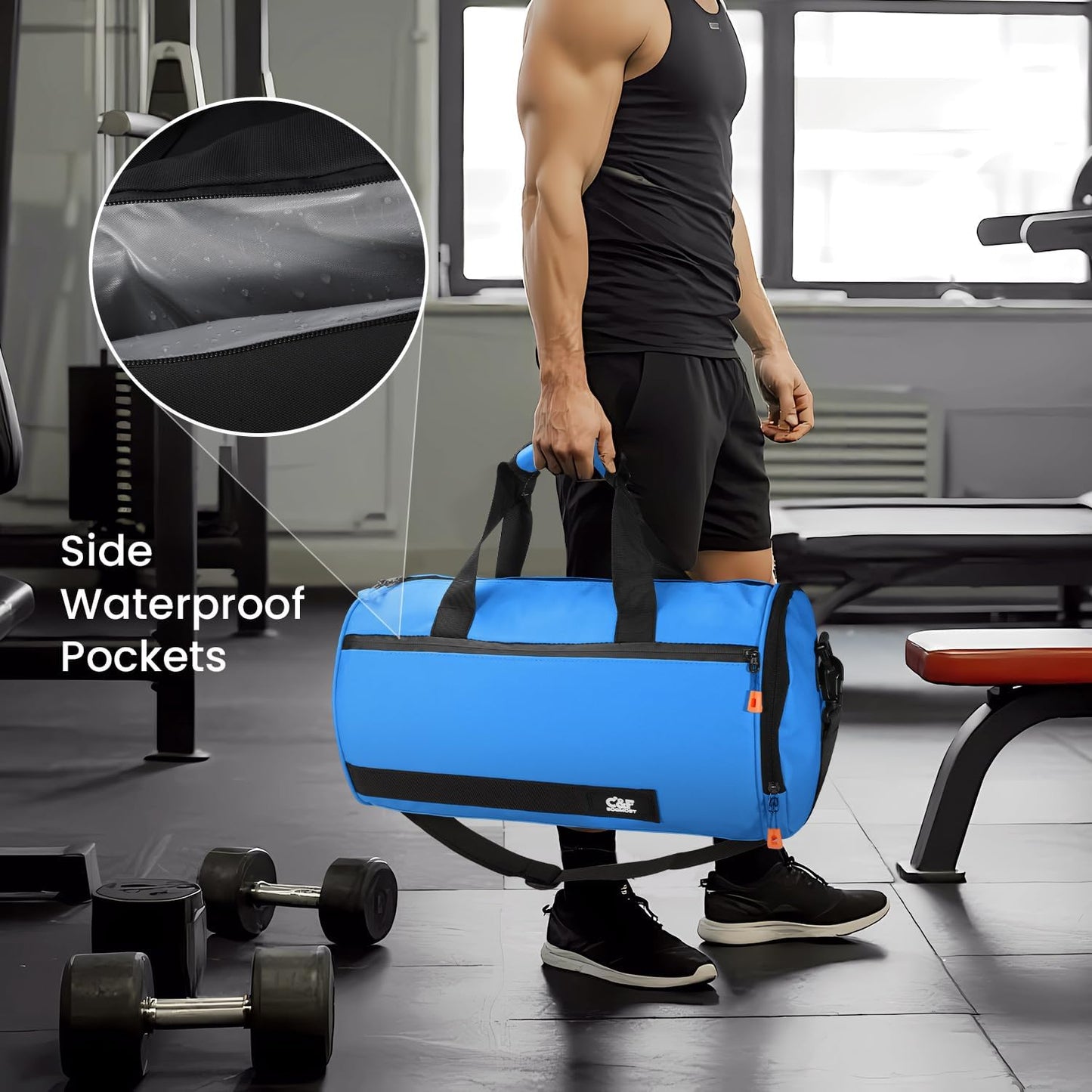 Small Gym Bag for Women & Men,Small Lightweight Duffel Bag Carry On Bags Mini Duffel Travel Bag Waterproof Sports Bags for Workout/Sport/Travel, Yellow