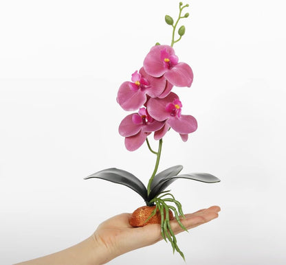Fake Orchids Artificial Flowers, Reptile Terrarium Decor Plants, Bearded Dragon Tank Accessories fit Crested Gecko Leopard Lizard Chameleon Ball Python Snake Frog (Radiant)