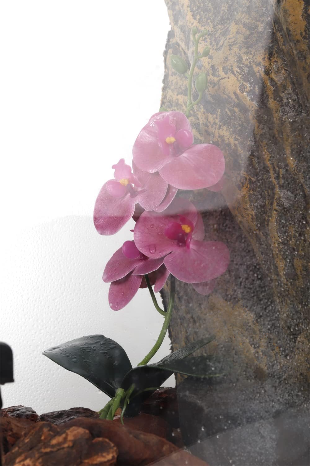 Fake Orchids Artificial Flowers, Reptile Terrarium Decor Plants, Bearded Dragon Tank Accessories fit Crested Gecko Leopard Lizard Chameleon Ball Python Snake Frog (Radiant)