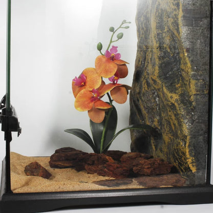 Fake Orchids Artificial Flowers, Reptile Terrarium Decor Plants, Bearded Dragon Tank Accessories fit Crested Gecko Leopard Lizard Chameleon Ball Python Snake Frog (Radiant)