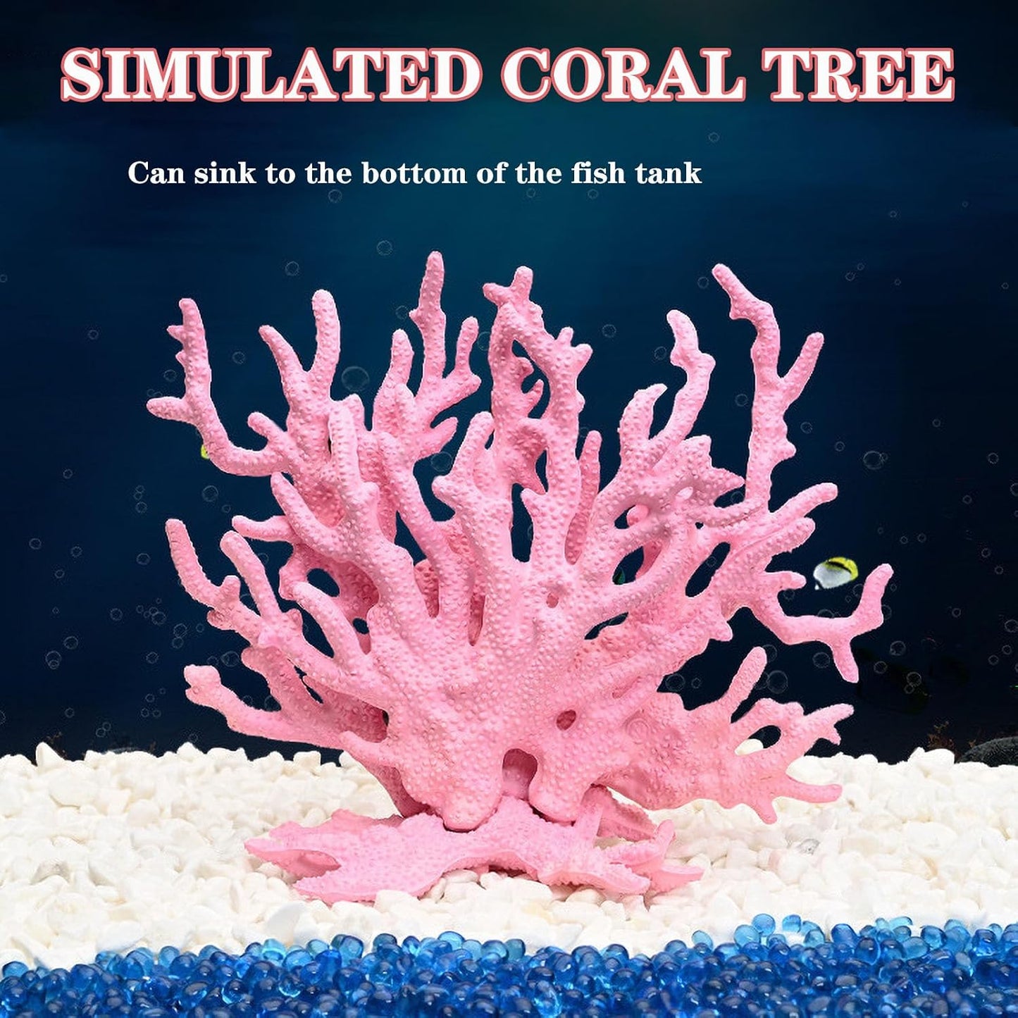 Artificial Aquarium Coral Ornament Plastic Fish Tank Plants Decoration for Aquarium Landscape (Pink)