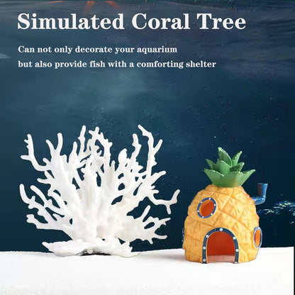 Artificial Aquarium Coral Ornament Plastic Fish Tank Plants Decoration for Aquarium Landscape (Pink)