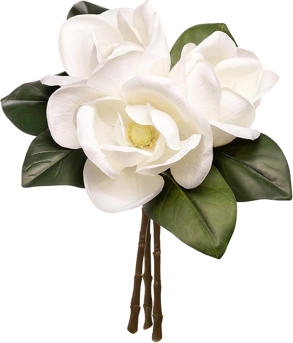 6 Stems Real Touch Creamy White Magnolia Flowers for Vases, Artificial Realistic Magnolia Large Flowers for Home Décor