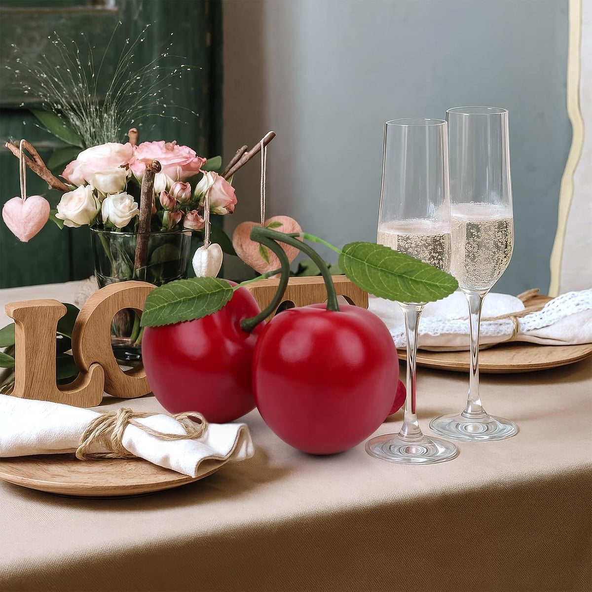 7.5inch Artificial Fake Red Apple Decoration Simulation Large Apple Fruit Model Party Festivals Christmas Ornaments for Home Kitchen Table