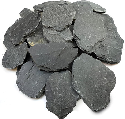 YISZM Slate Rock for Aquarium, 5-7 Inch Polished Natural Stone Rocks,10 lbs