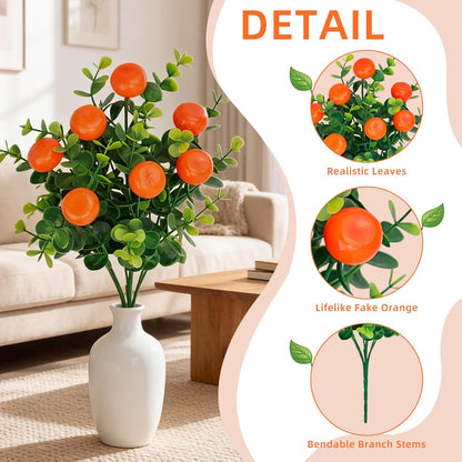 6 Pcs Artificial Lemon Branches Small Artificial Fruit Lemon Tree Greenery Decoration Faux Lemons Picks for Farmhouse Kitchen Home Table Decor Stem Fruits for Home Spring Summer Decor