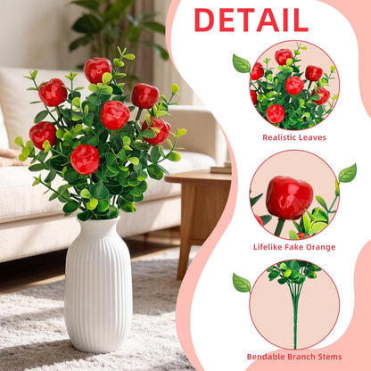 6 Pcs Artificial Lemon Branches Small Artificial Fruit Lemon Tree Greenery Decoration Faux Lemons Picks for Farmhouse Kitchen Home Table Decor Stem Fruits for Home Spring Summer Decor