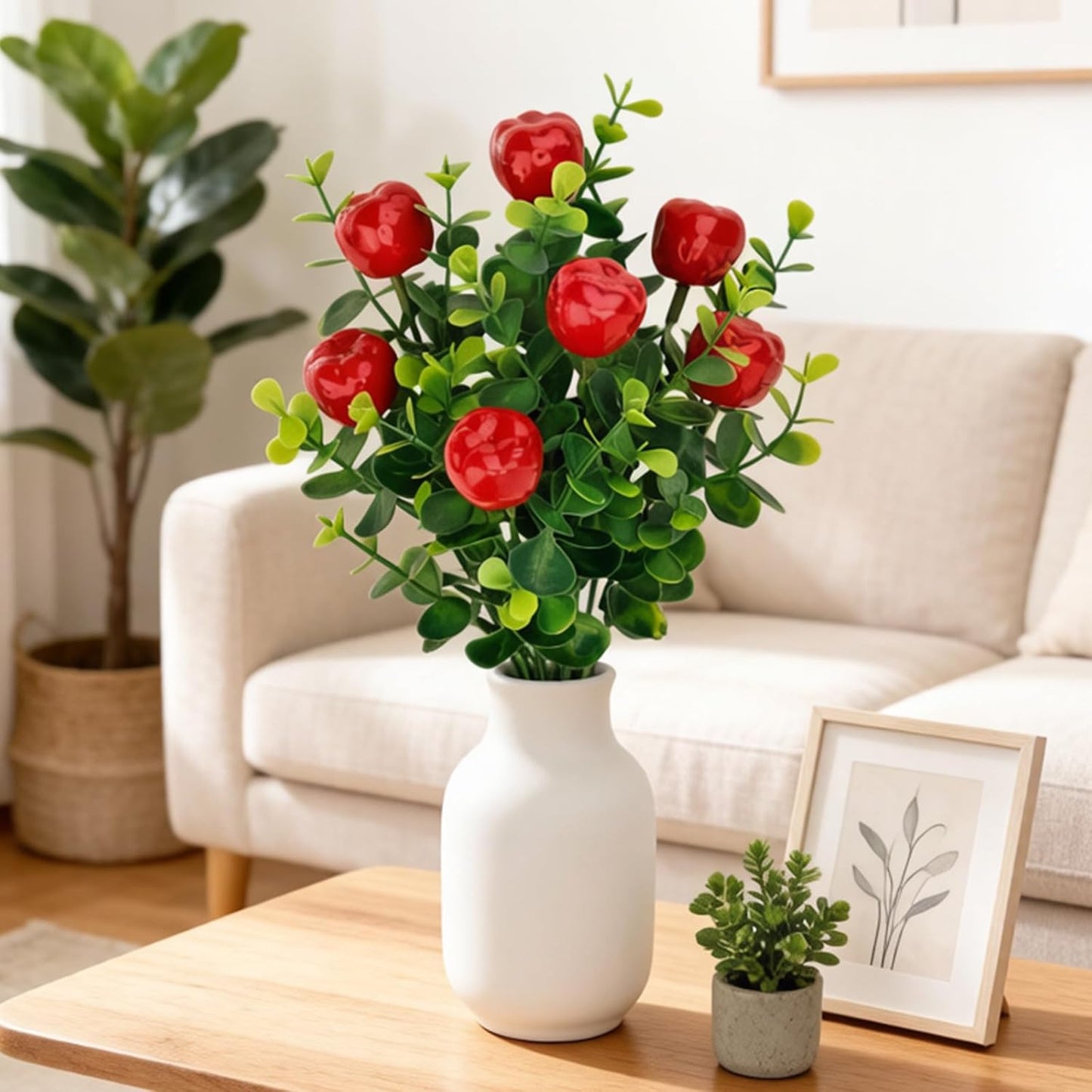 6 Pcs Artificial Lemon Branches Small Artificial Fruit Lemon Tree Greenery Decoration Faux Lemons Picks for Farmhouse Kitchen Home Table Decor Stem Fruits for Home Spring Summer Decor