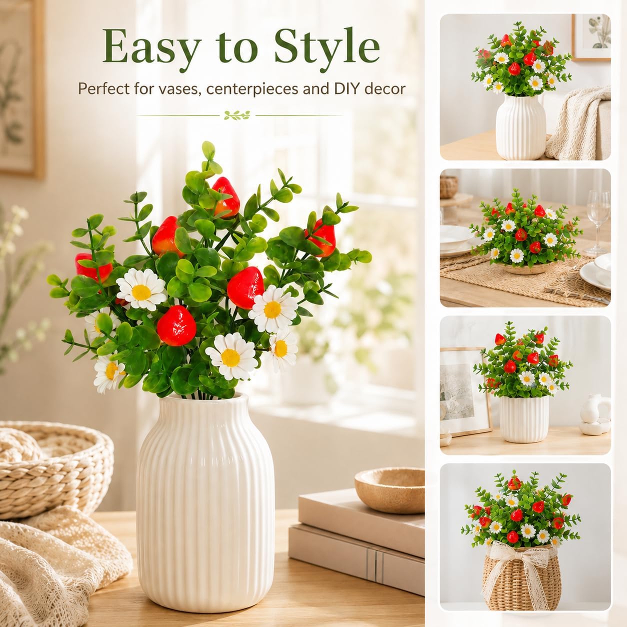 6 Pcs Artificial Lemon Branches Small Artificial Fruit Lemon Tree Greenery Decoration Faux Lemons Picks for Farmhouse Kitchen Home Table Decor Stem Fruits for Home Spring Summer Decor