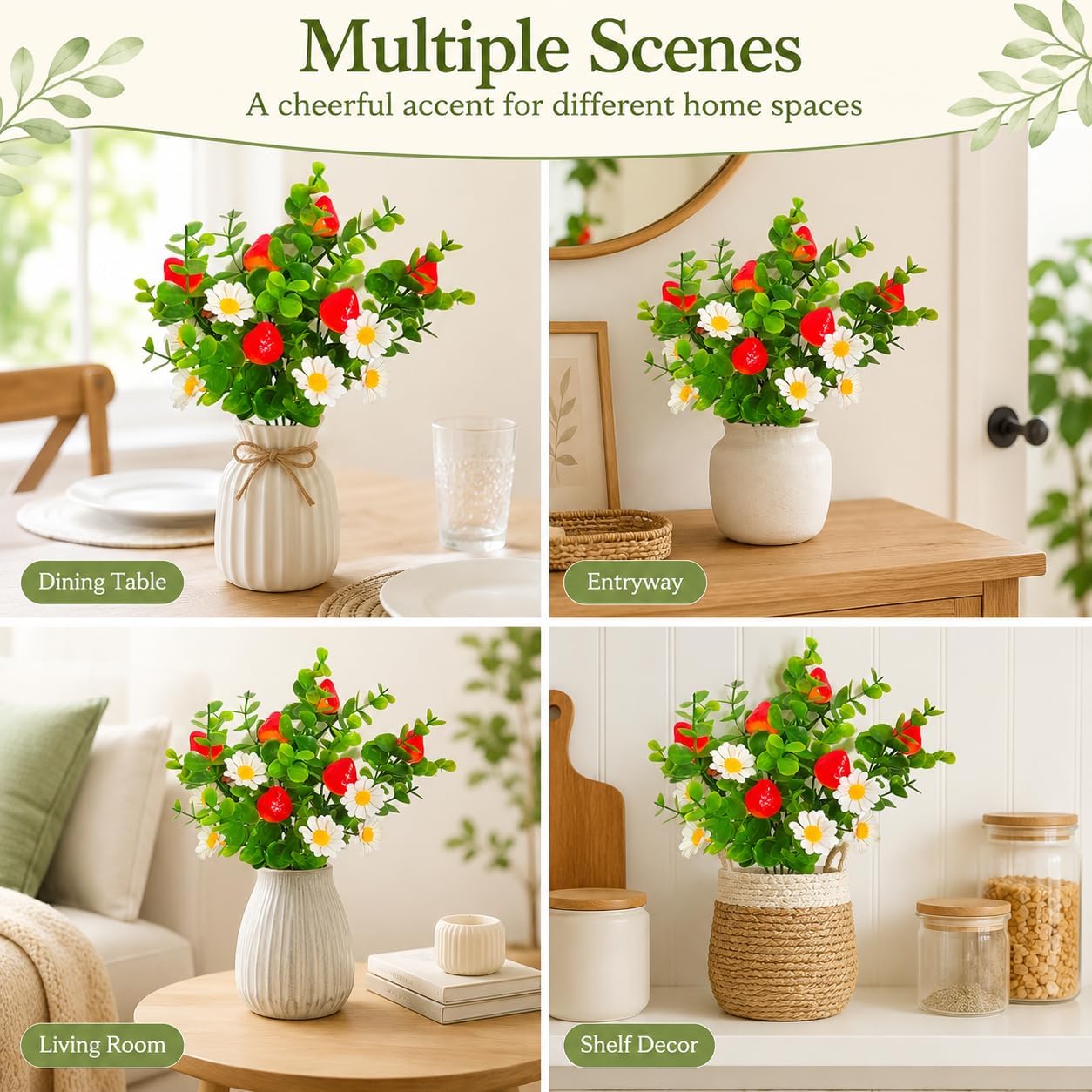 6 Pcs Artificial Lemon Branches Small Artificial Fruit Lemon Tree Greenery Decoration Faux Lemons Picks for Farmhouse Kitchen Home Table Decor Stem Fruits for Home Spring Summer Decor