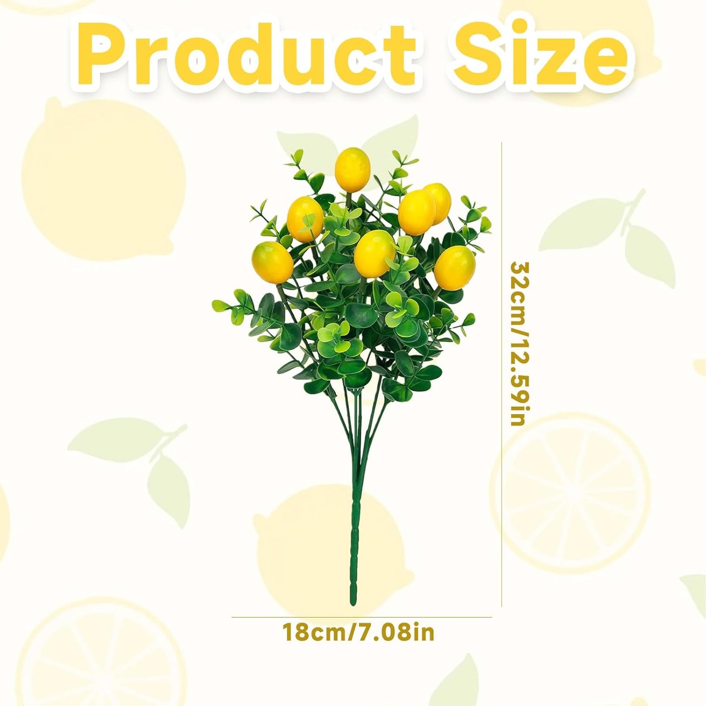 6 Pcs Artificial Lemon Branches Small Artificial Fruit Lemon Tree Greenery Decoration Faux Lemons Picks for Farmhouse Kitchen Home Table Decor Stem Fruits for Home Spring Summer Decor