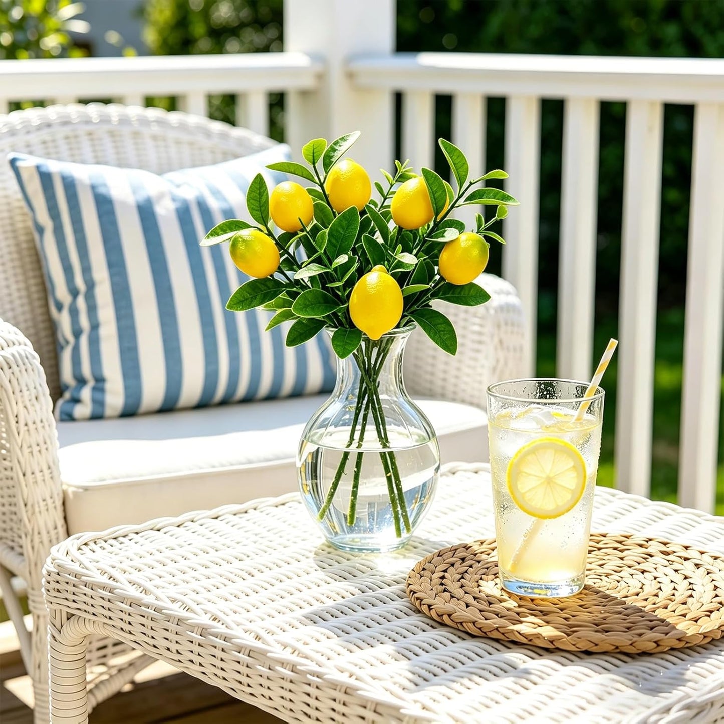 6 Pcs Artificial Lemon Branches Small Artificial Fruit Lemon Tree Greenery Decoration Faux Lemons Picks for Farmhouse Kitchen Home Table Decor Stem Fruits for Home Spring Summer Decor