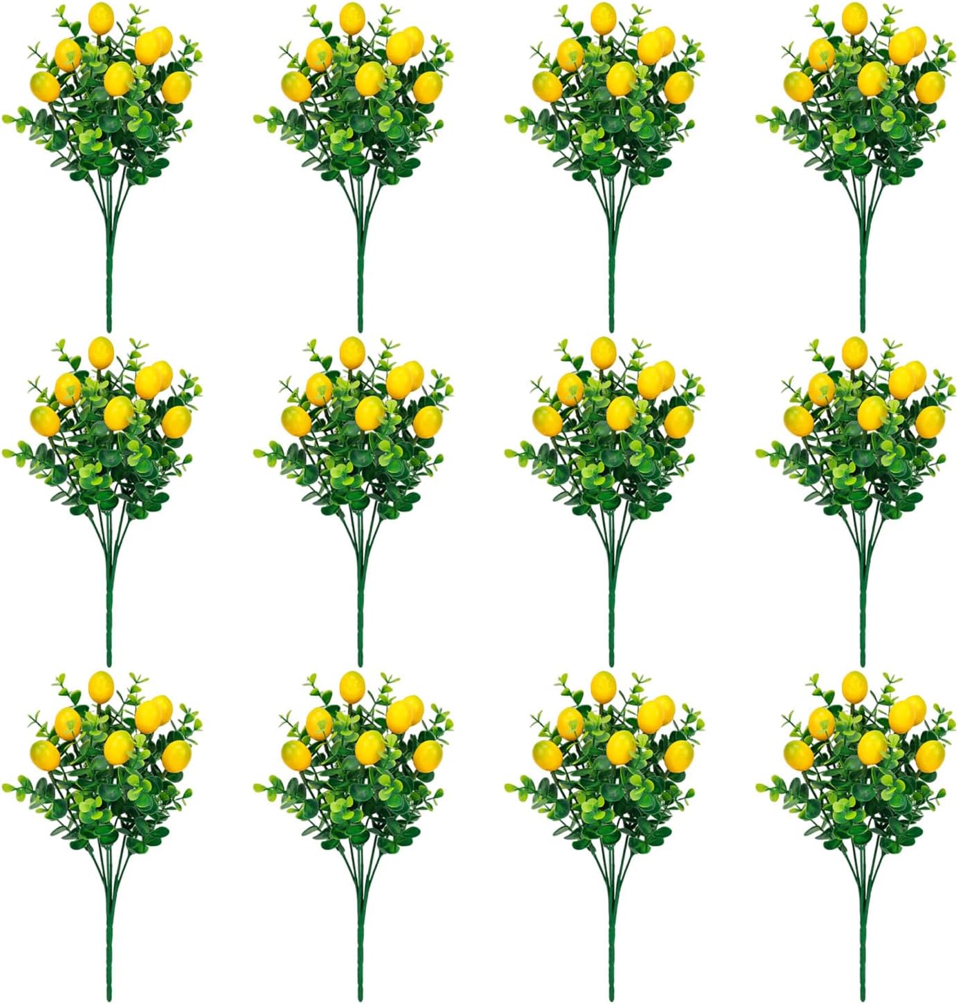 6 Pcs Artificial Lemon Branches Small Artificial Fruit Lemon Tree Greenery Decoration Faux Lemons Picks for Farmhouse Kitchen Home Table Decor Stem Fruits for Home Spring Summer Decor