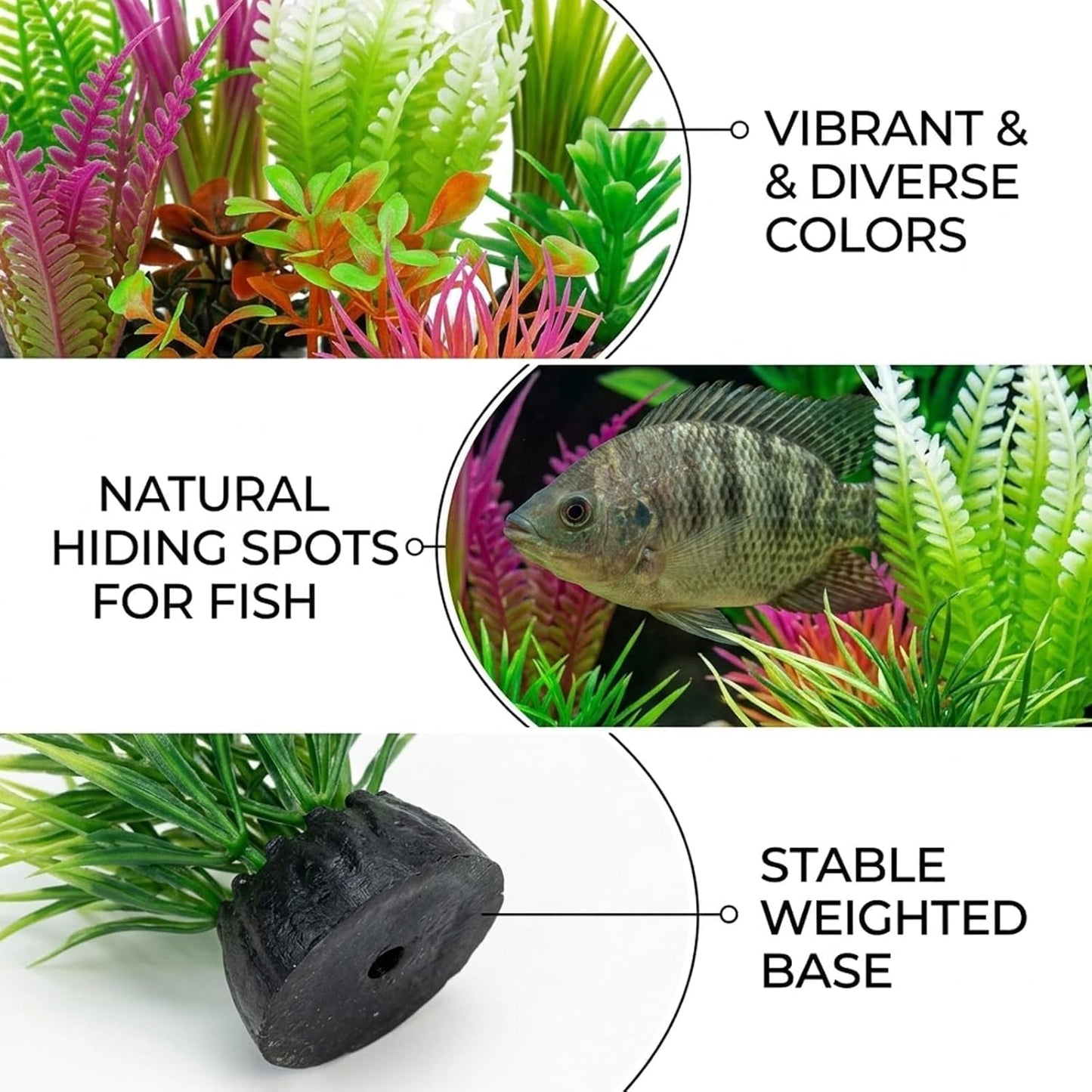 20Pcs Fish Tank Decorations Set, Mini Aquarium Plants, Fish Tank Decor, Small Fish Tank Decorations for Home and Office Aquariums