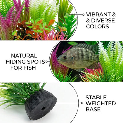 20Pcs Fish Tank Decorations Set, Mini Aquarium Plants, Fish Tank Decor, Small Fish Tank Decorations for Home and Office Aquariums