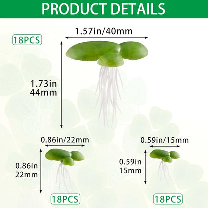 54pcs Floating Aquarium Plants, Plastic Fake Duckweed, Artificial Floating Plant for Aquarium(1.57x1.73inch / 40x44mm, 0.86x0.86inch/22mmx22mm, 0.59x0.59inch/15x15mm)