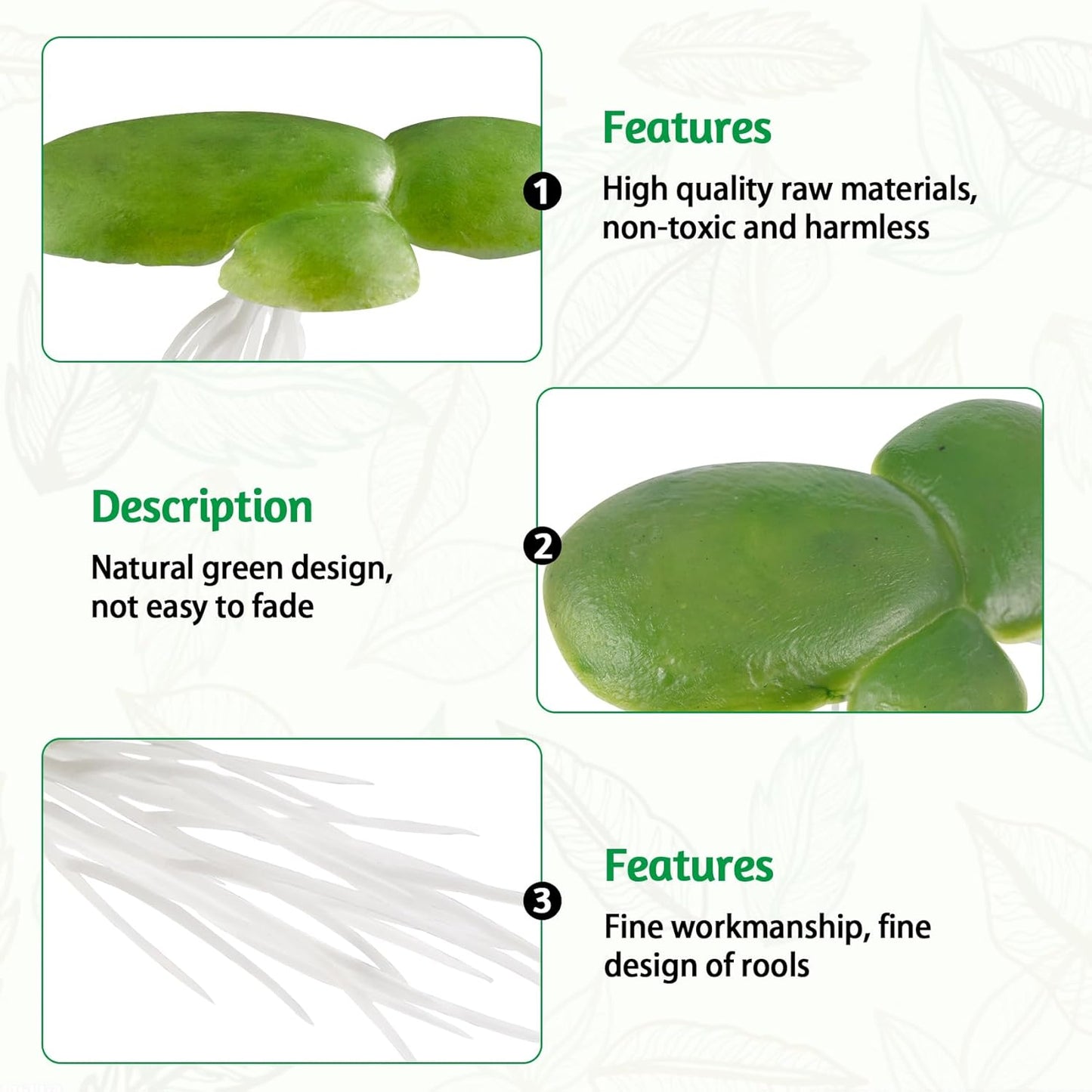 54pcs Floating Aquarium Plants, Plastic Fake Duckweed, Artificial Floating Plant for Aquarium(1.57x1.73inch / 40x44mm, 0.86x0.86inch/22mmx22mm, 0.59x0.59inch/15x15mm)