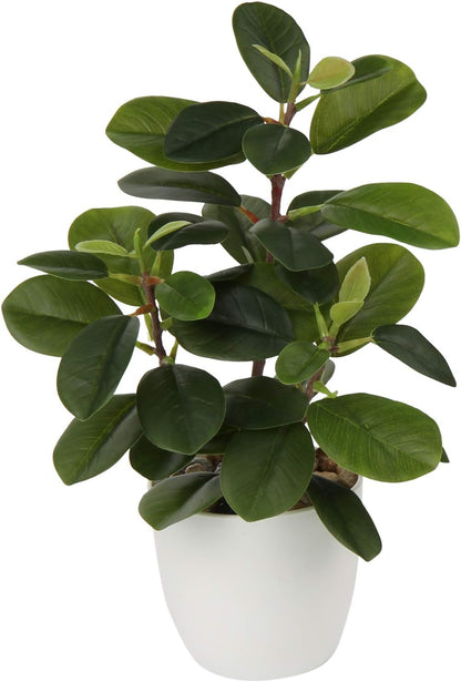 Artificial Plants Mini Camellia Potted Fake Plants Small Faux Plastic Plants Desk Plant Artificial Flowers with Vase for Home Office Desk Kitchen Garden Indoor Decor