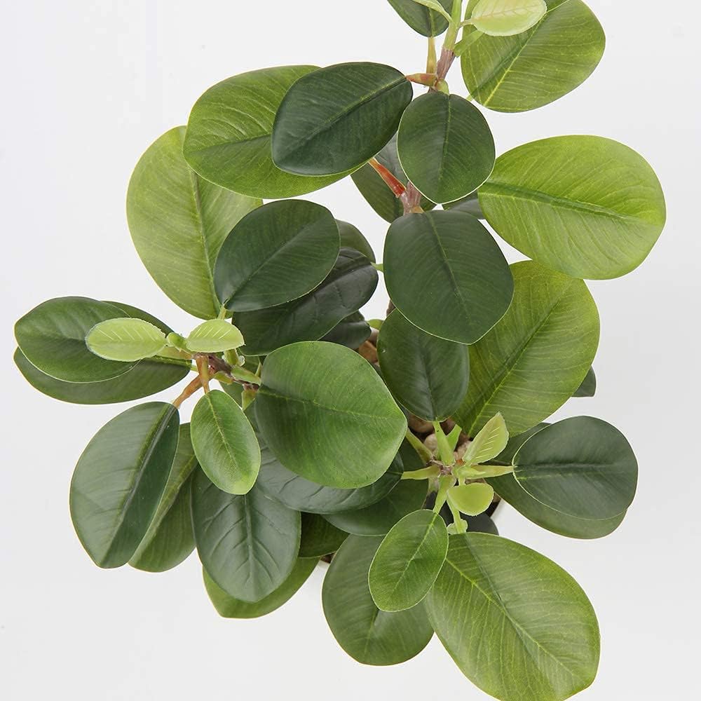 Artificial Plants Mini Camellia Potted Fake Plants Small Faux Plastic Plants Desk Plant Artificial Flowers with Vase for Home Office Desk Kitchen Garden Indoor Decor