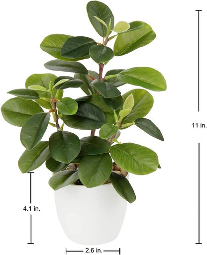 Artificial Plants Mini Camellia Potted Fake Plants Small Faux Plastic Plants Desk Plant Artificial Flowers with Vase for Home Office Desk Kitchen Garden Indoor Decor