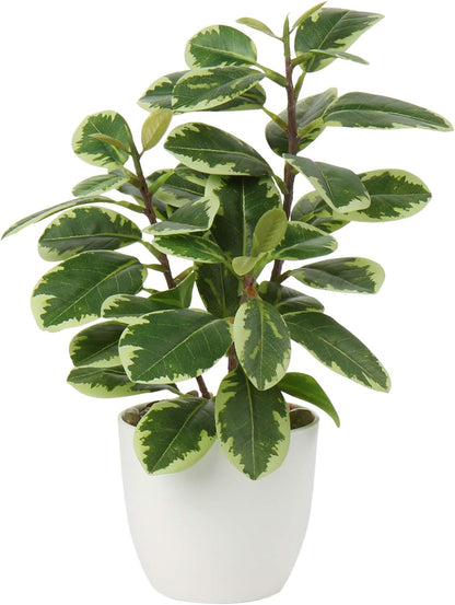 Artificial Plants Mini Camellia Potted Fake Plants Small Faux Plastic Plants Desk Plant Artificial Flowers with Vase for Home Office Desk Kitchen Garden Indoor Decor