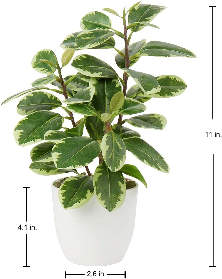 Artificial Plants Mini Camellia Potted Fake Plants Small Faux Plastic Plants Desk Plant Artificial Flowers with Vase for Home Office Desk Kitchen Garden Indoor Decor