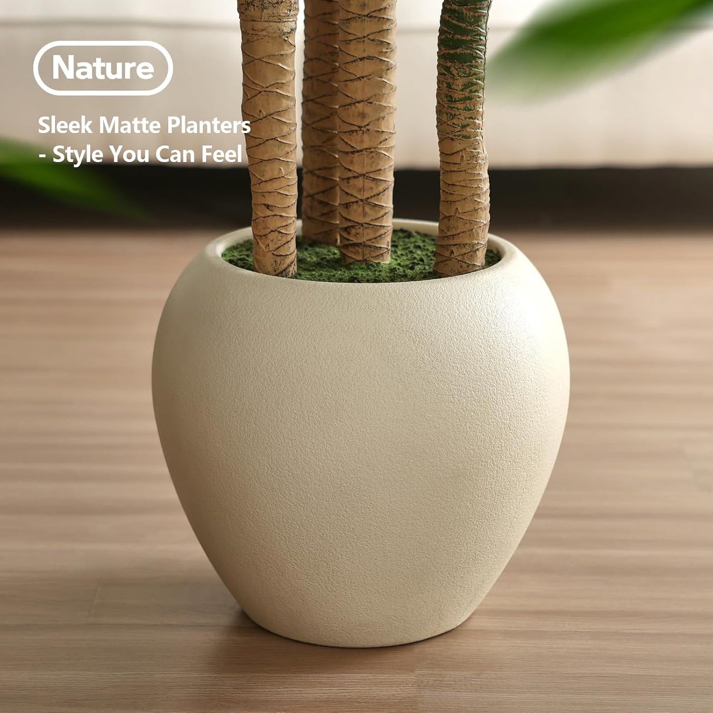 Artificial Dracaena Tree Indoor - 8FT UV Resistant Fake Outdoor Plants with Planter- Tall Faux Tree for Front Porch, Patio, Garden, Wedding, Home, Living Room Decor, VN151