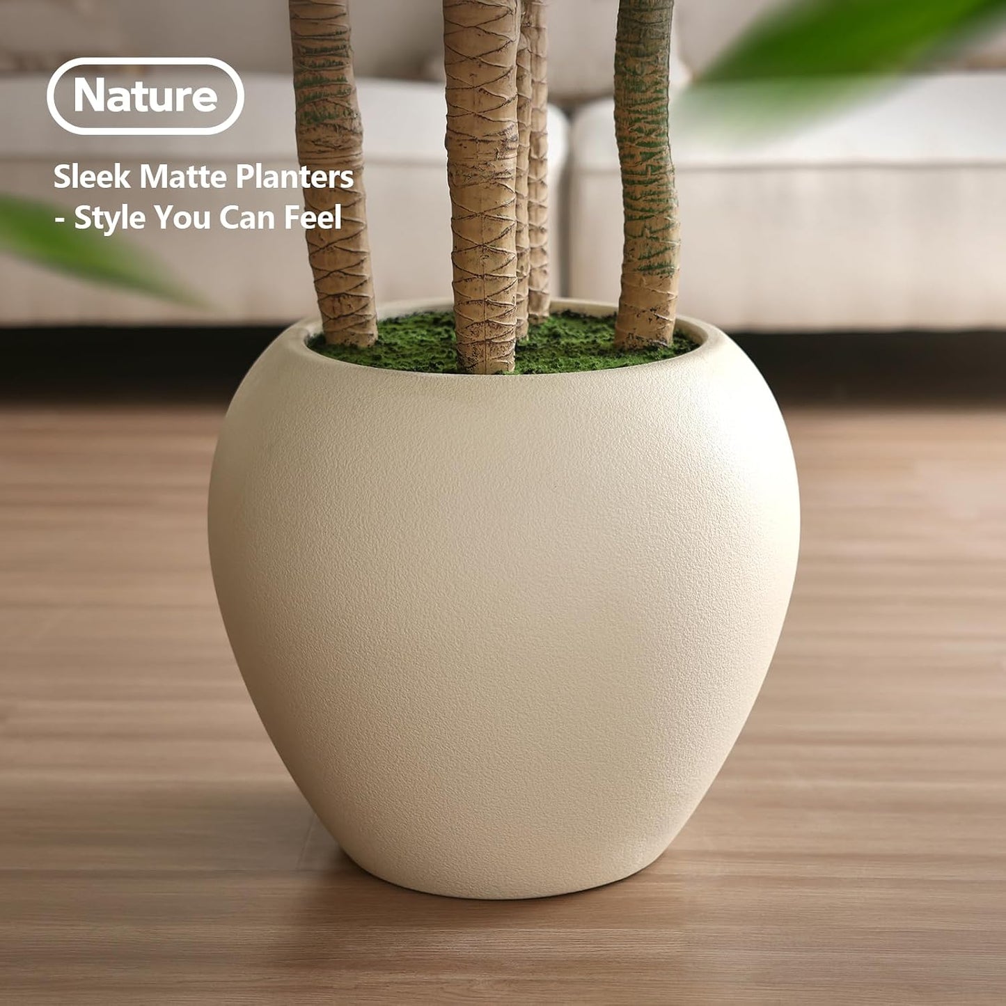 Artificial Dracaena Tree Indoor - 8FT UV Resistant Fake Outdoor Plants with Planter- Tall Faux Tree for Front Porch, Patio, Garden, Wedding, Home, Living Room Decor, VN151